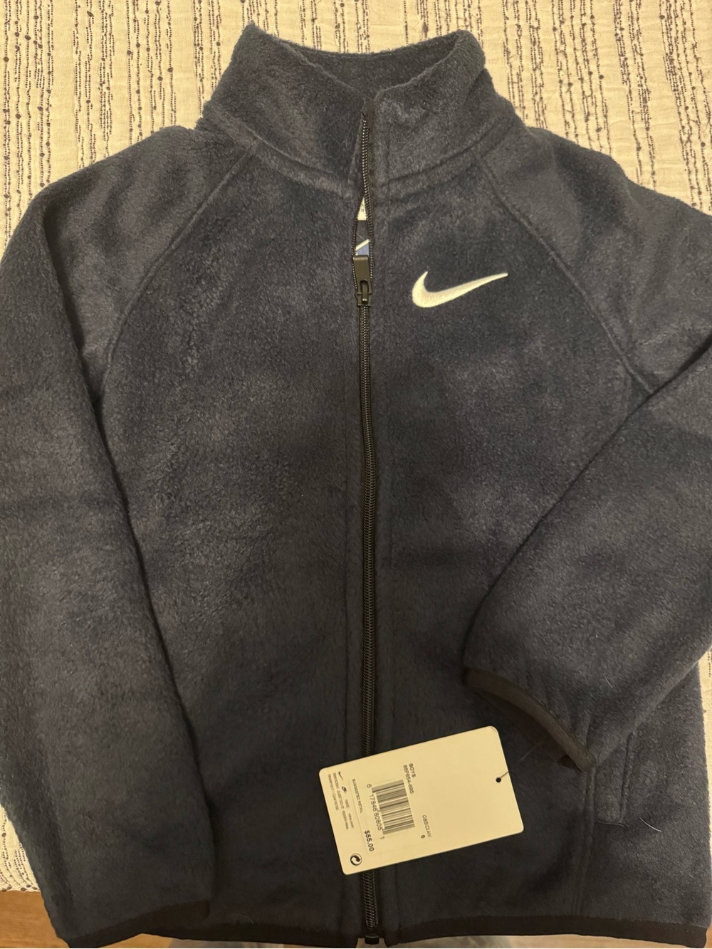 Nike Kids Navy Blue Fleece Zip Jacket